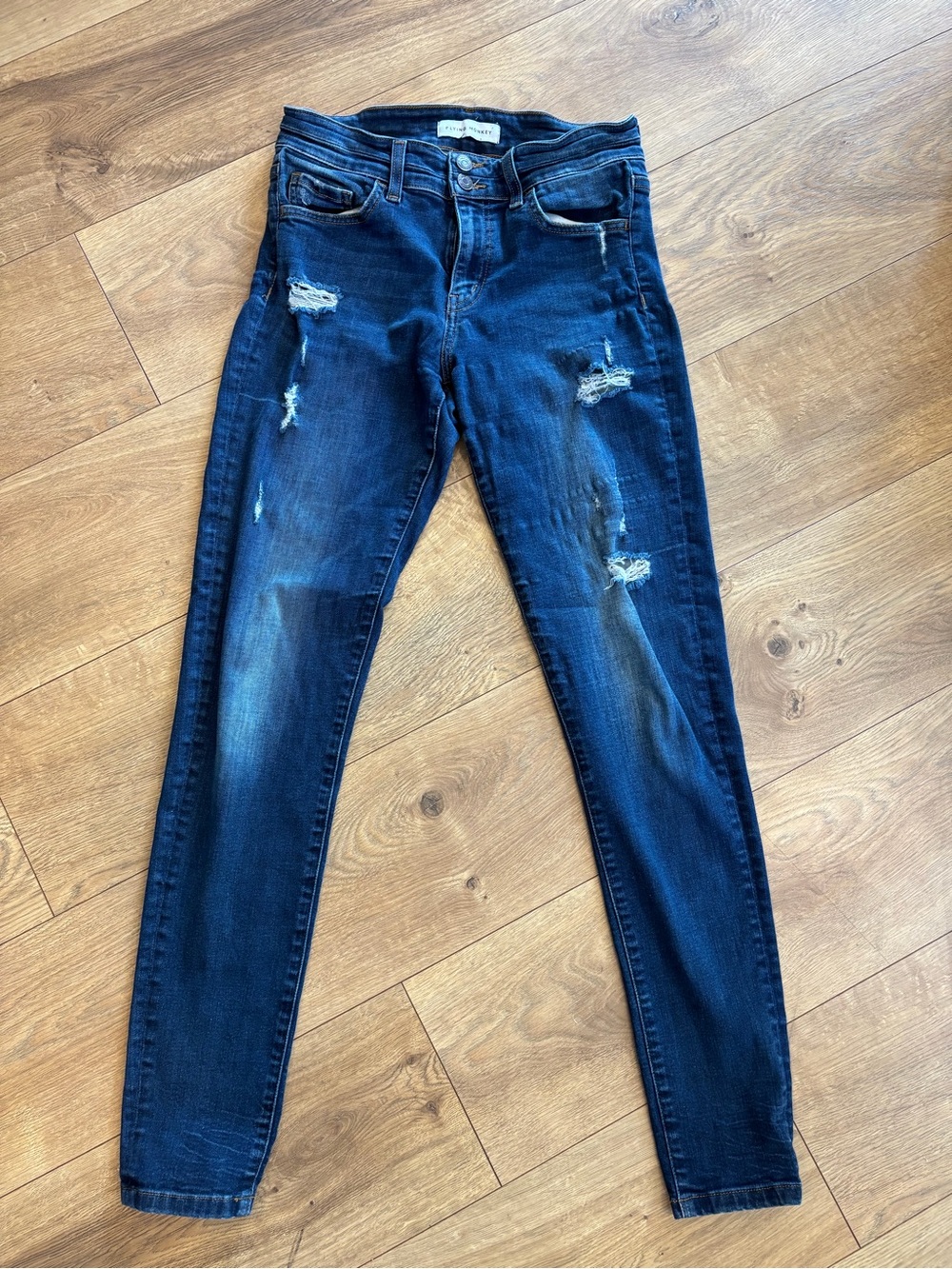 Flying Monkey Dark Indigo Ripped Skinny Jeans